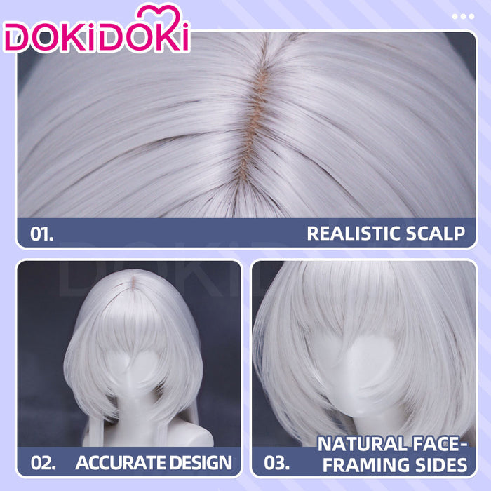 【Ready For Ship】DokiDoki Manga Anime Oshi no Ko Cosplay Tsukuyomi Wig Long Straight Silver Hair Crow Mysterious Girl