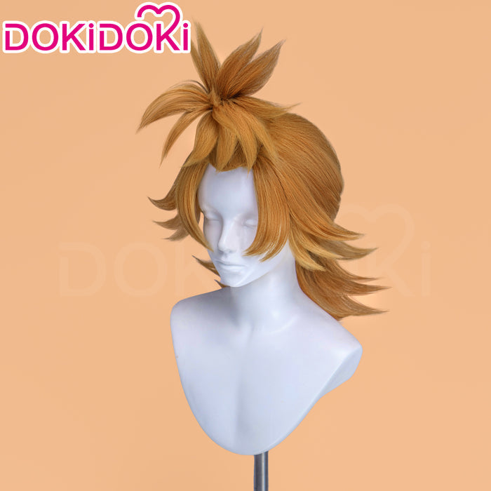 【Ready For Ship】【Front Lace】DokiDoki Anime GACHIAKUTA Cosplay Remlin Tysark Wig Long Orange Hair Upward Ponytail
