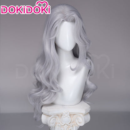 【Ready For Ship】【Front Lace】DokiDoki Game Cosplay Wig Long Curly Silver Hair