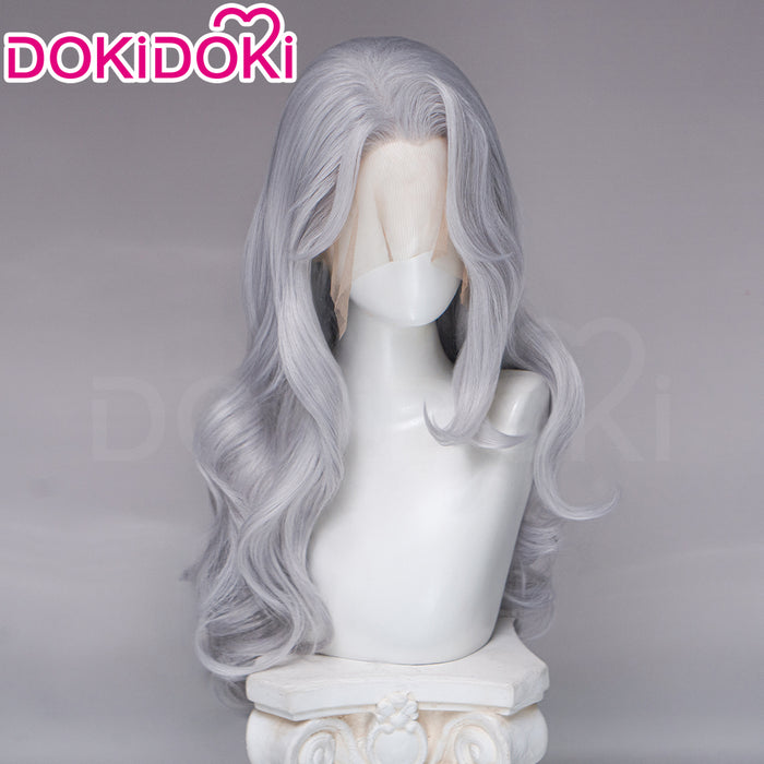 【Ready For Ship】【Front Lace】DokiDoki Game Cosplay Wig Long Curly Silver Hair