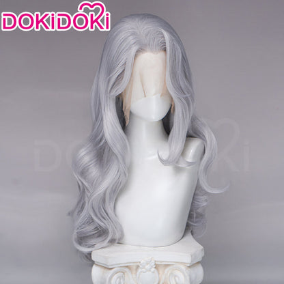 【Ready For Ship】【Front Lace】DokiDoki Game Cosplay Wig Long Curly Silver Hair