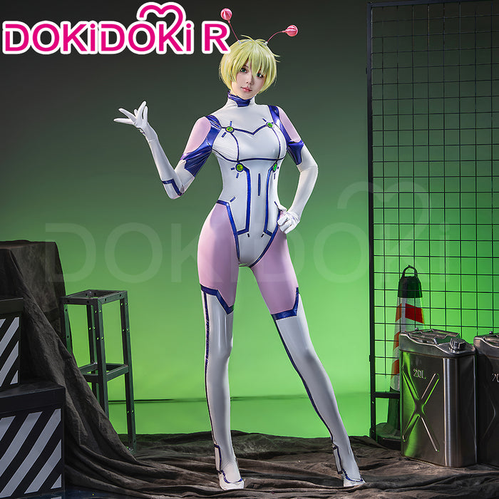 【Ready For Ship】【Glowing】【Size S-3XL】DokiDoki-R Anime Cosplay White Purple Costume Female Bodysuit JumpSuit