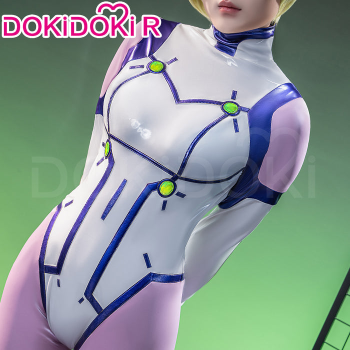【Ready For Ship】【Glowing】【Size S-3XL】DokiDoki-R Anime Cosplay White Purple Costume Female Bodysuit JumpSuit