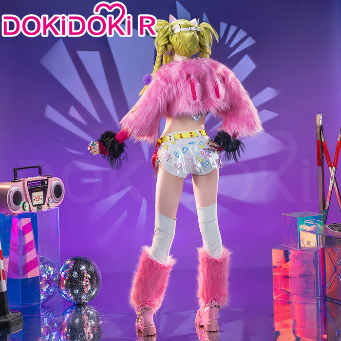 【Ready For Ship】【Glowing】【Size XS-3XL】Dokidoki-R Game Cosplay Costume Woman Tight-Fitting Millenia Might Cute Pink Headphone