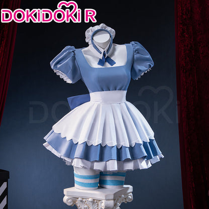 【Ready For Ship】【Last Batch】DokiDoki-R Anime Cosplay Costume Cute Blue White Dress Cafe In Sweets Paradise