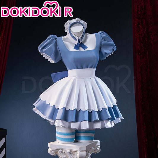 【Ready For Ship】【Last Batch】DokiDoki-R Anime Cosplay Costume Cute Blue White Dress Cafe In Sweets Paradise