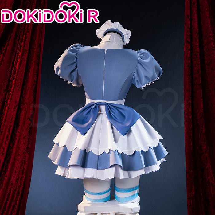 【Ready For Ship】【Last Batch】DokiDoki-R Anime Cosplay Costume Cute Blue White Dress Cafe In Sweets Paradise