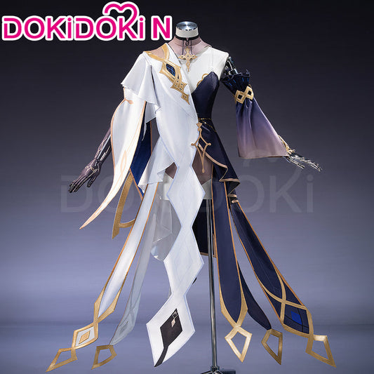 【Ready For Ship】【Size XS-3XL】DokiDoki-N Game Genshin Impact Cosplay Rhinedottir / Naberius Costume Gold “ R ” Song of the Welkin Moon