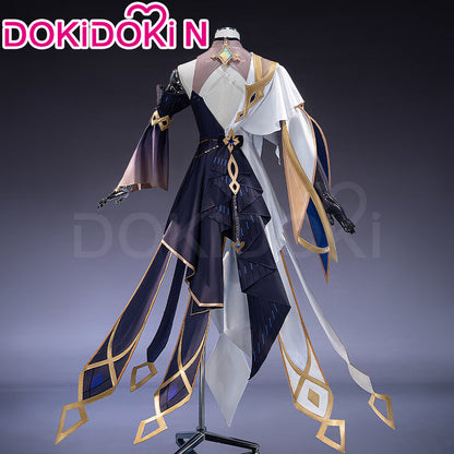【Ready For Ship】【Size XS-3XL】DokiDoki-N Game Genshin Impact Cosplay Rhinedottir / Naberius Costume Gold “ R ” Song of the Welkin Moon