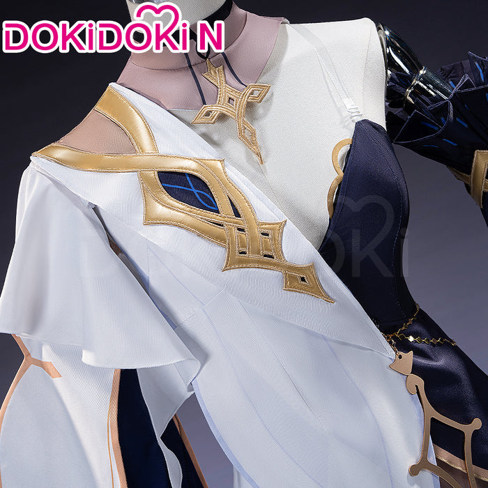 【Ready For Ship】【Size XS-3XL】DokiDoki-N Game Genshin Impact Cosplay Rhinedottir / Naberius Costume Gold “ R ” Song of the Welkin Moon