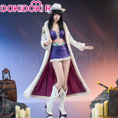 【Ready For Ship】【Size XS-3XL】DokiDoki-R Anime Cosplay  Women Costume Purple White With Hat / Long Cape
