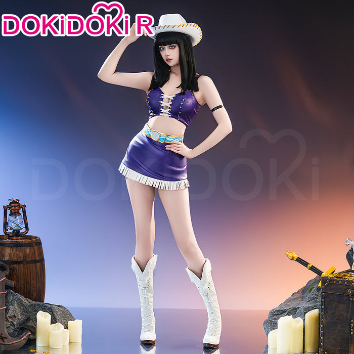 【Ready For Ship】【Size XS-3XL】DokiDoki-R Anime Cosplay  Women Costume Purple White With Hat / Long Cape