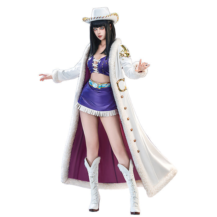 【Ready For Ship】【Size XS-3XL】DokiDoki-R Anime Cosplay  Women Costume Purple White With Hat / Long Cape