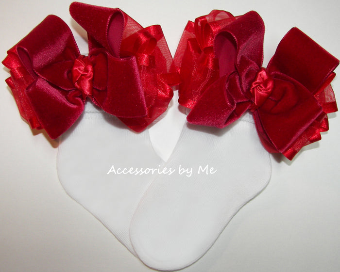 Red Velvet Bow Socks