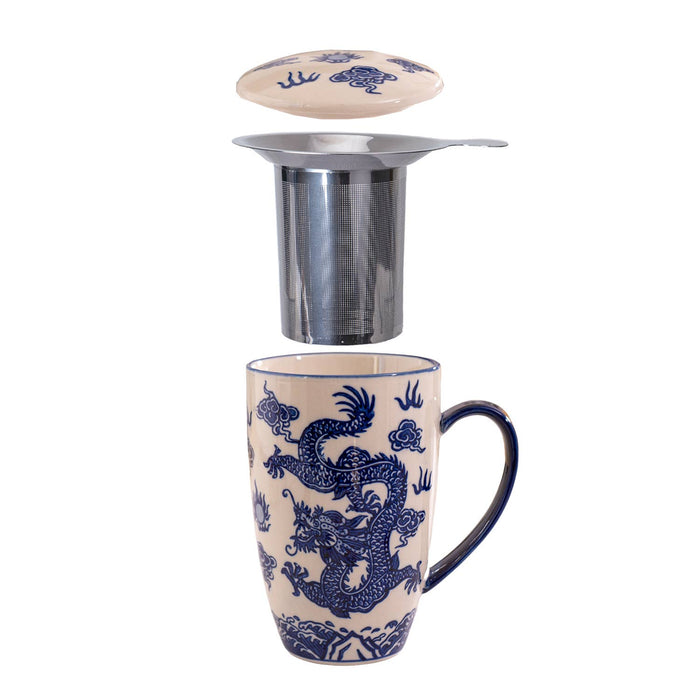 Ryu Dragon Design 15oz Tea Mugs with Lid and Infuser
