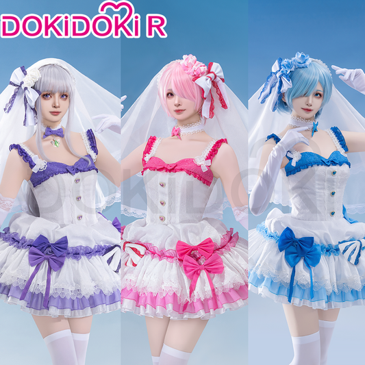 【Size S-2XL】DokiDoki-R Anime Cosplay Costume Light Blue / Pink / Purple Dress
