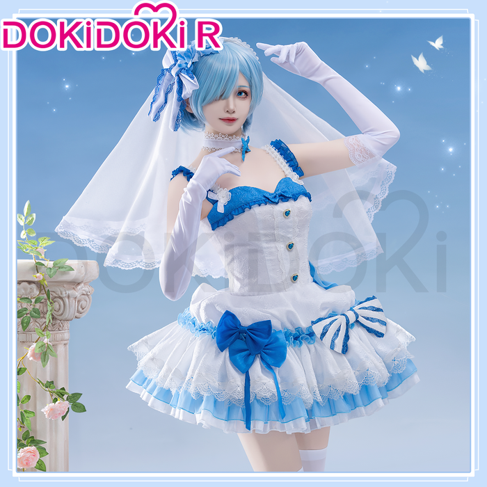 【Size S-2XL】DokiDoki-R Anime Cosplay Costume Light Blue / Pink / Purple Dress