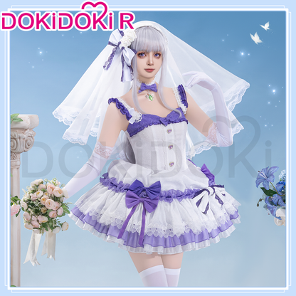【Size S-2XL】DokiDoki-R Anime Cosplay Costume Light Blue / Pink / Purple Dress
