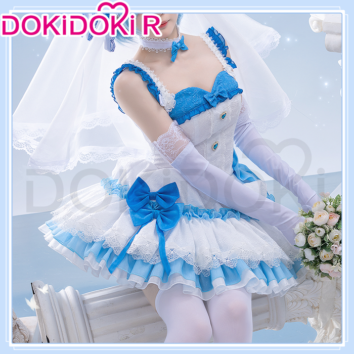 【Size S-2XL】DokiDoki-R Anime Cosplay Costume Light Blue / Pink / Purple Dress