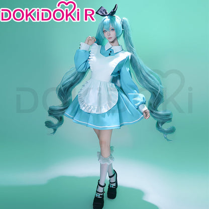 【Size S-2XL】DokiDoki-R Cosplay Maid Costume Blue White Wonderland Outfit
