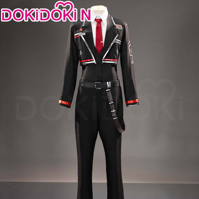 【Size S-2XL】DokiDoki-R Game Cosplay Costume Black Suit