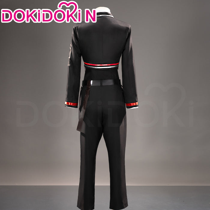 【Size S-2XL】DokiDoki-R Game Cosplay Costume Black Suit
