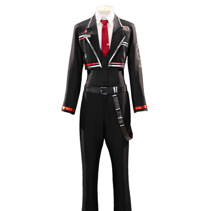 【Size S-2XL】DokiDoki-R Game Cosplay Costume Black Suit