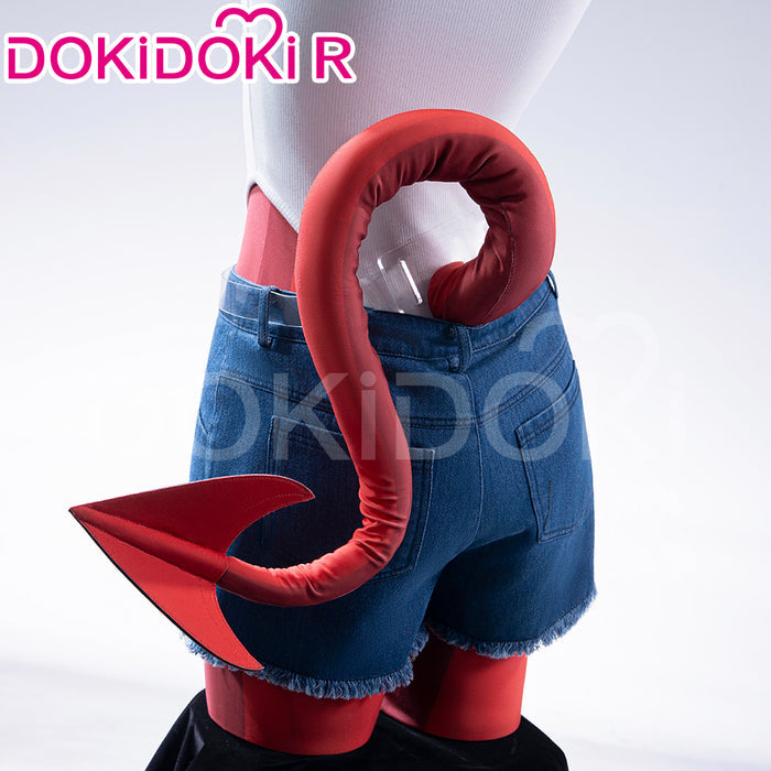 【Size S-2XL】DokiDoki-R Game Cosplay Costume Red Bodysuit Devil With Tail