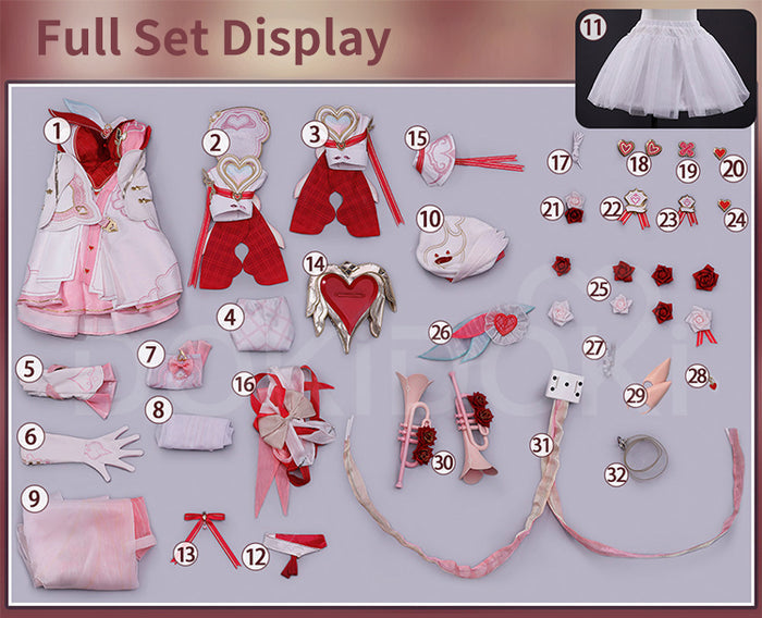 【Size S-2XL】DokiDoki-R Game Honkai Impact 3rd Cosplay Elysia Costume Messenger of Love