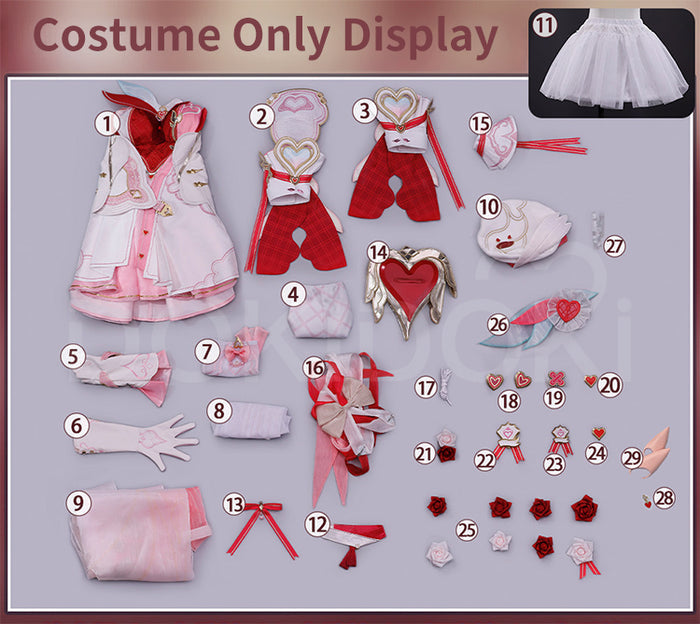 【Size S-2XL】DokiDoki-R Game Honkai Impact 3rd Cosplay Elysia Costume Messenger of Love
