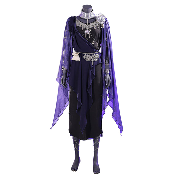 【Size S-3XL】DokiDoki-R Game Cosplay Black Purple Dress Halloween
