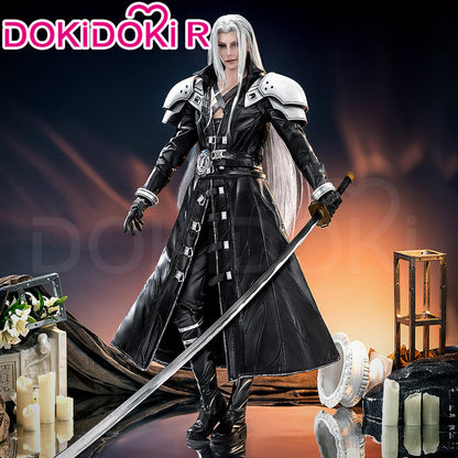 【Size S-3XL】DokiDoki-R Game Cosplay Sephiiroth Costume Adult Black / Shoulder Armor