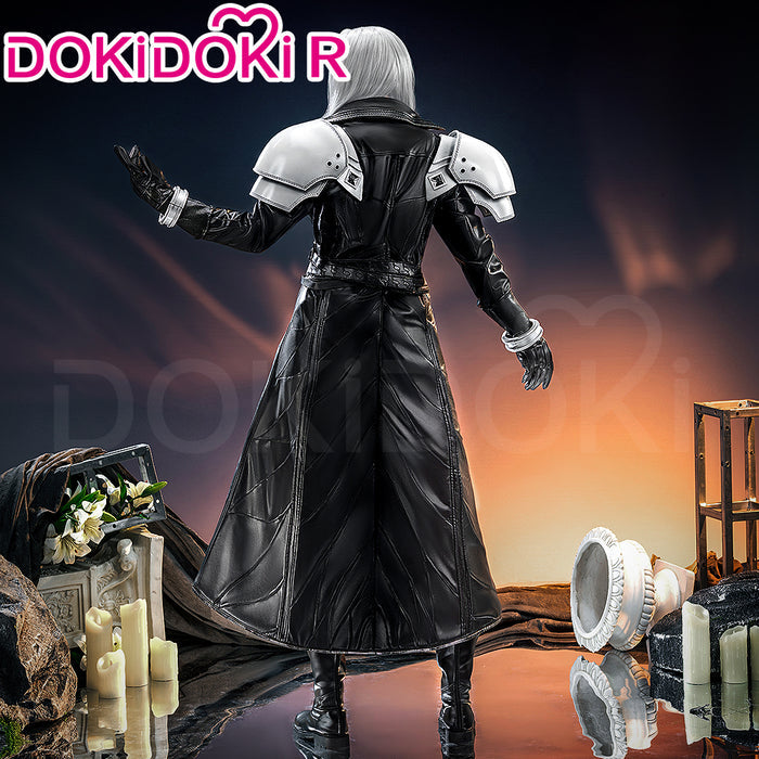 【Size S-3XL】DokiDoki-R Game Cosplay Sephiiroth Costume Adult Black / Shoulder Armor