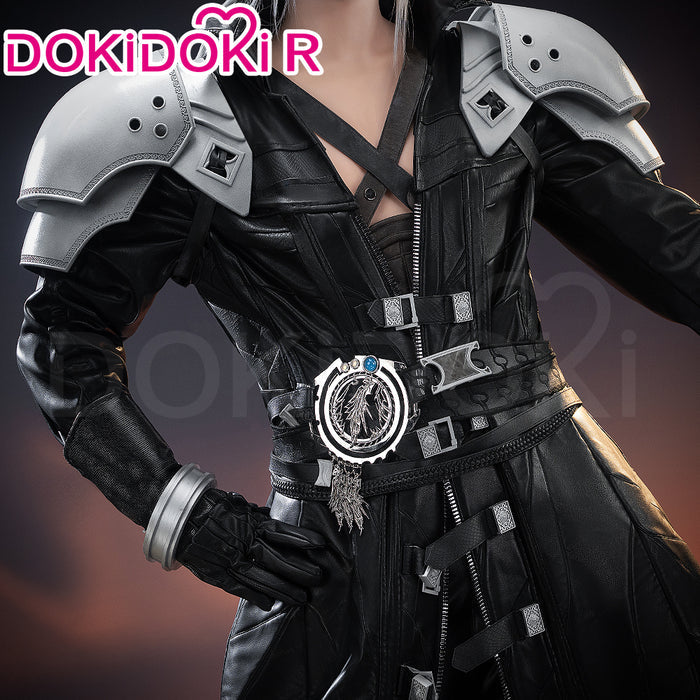 【Size S-3XL】DokiDoki-R Game Cosplay Sephiiroth Costume Adult Black / Shoulder Armor