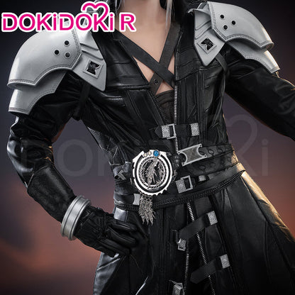 【Size S-3XL】DokiDoki-R Game Cosplay Sephiiroth Costume Adult Black / Shoulder Armor