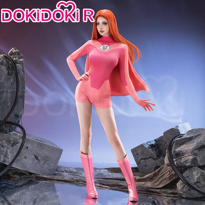 【Size S-3XL】DokiDoki-R Movie Cosplay Pink Female Costume Bodysuit