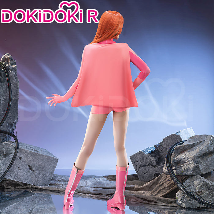 【Size S-3XL】DokiDoki-R Movie Cosplay Pink Female Costume Bodysuit