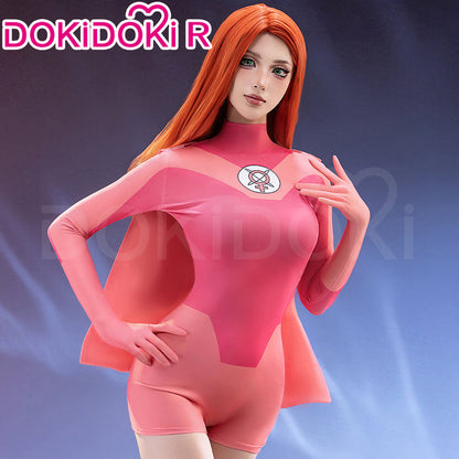 【Size S-3XL】DokiDoki-R Movie Cosplay Pink Female Costume Bodysuit