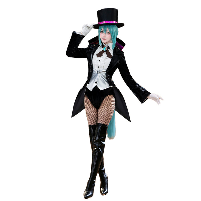 【Size S-3XL】DokiDoki-R VSINGER Cosplay Black Suit Costume Miracle Paint