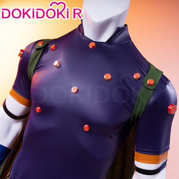 【Size XS-2XL】DokiDoki-R Anime Cosplay Costume Blue Top Brown Pants Green Cloak Suit
