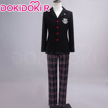 【Size XS-2XL】DokiDoki-R Anime Cosplay School Uniform Costume Black Suit Plaid Pants Casual Wear