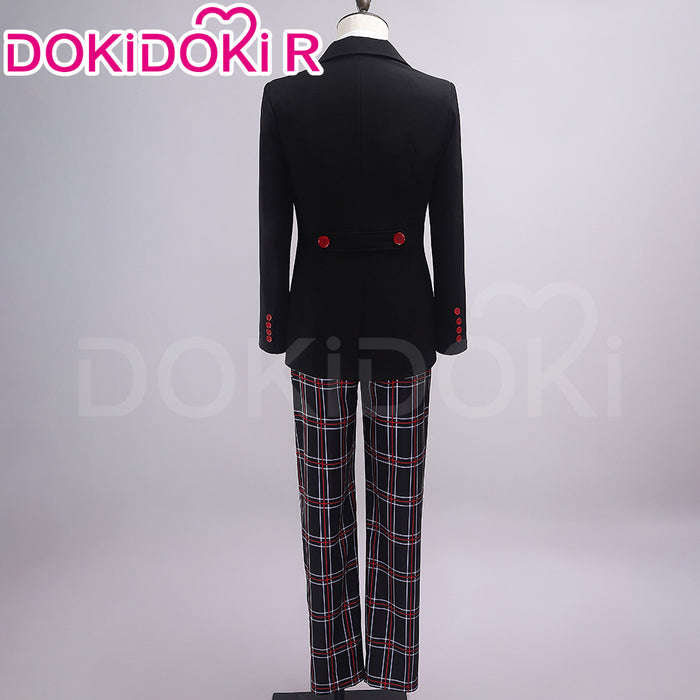 【Size XS-2XL】DokiDoki-R Anime Cosplay School Uniform Costume Black Suit Plaid Pants Casual Wear