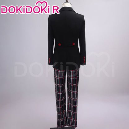 【Size XS-2XL】DokiDoki-R Anime Cosplay School Uniform Costume Black Suit Plaid Pants Casual Wear