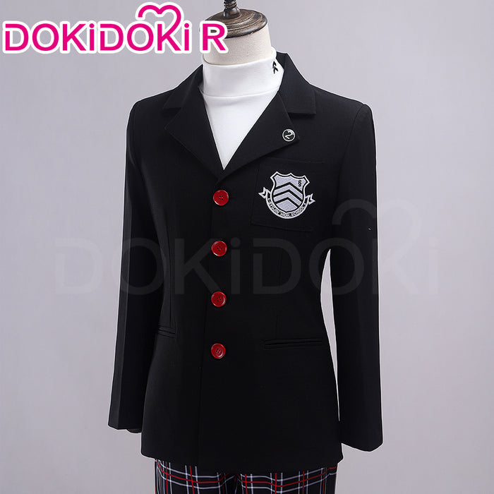 【Size XS-2XL】DokiDoki-R Anime Cosplay School Uniform Costume Black Suit Plaid Pants Casual Wear
