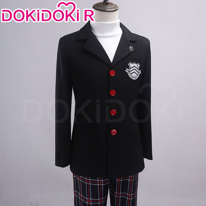 【Size XS-2XL】DokiDoki-R Anime Cosplay School Uniform Costume Black Suit Plaid Pants Casual Wear