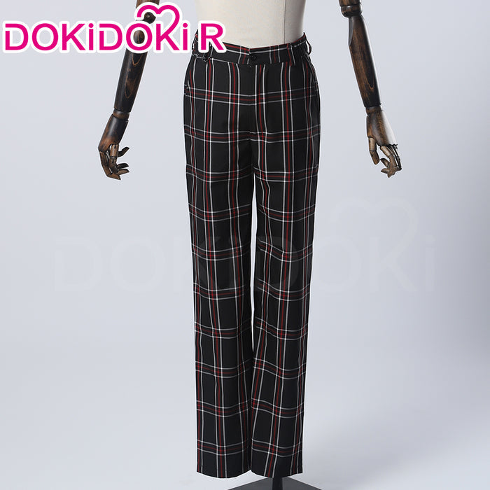 【Size XS-2XL】DokiDoki-R Anime Cosplay School Uniform Costume Black Suit Plaid Pants Casual Wear