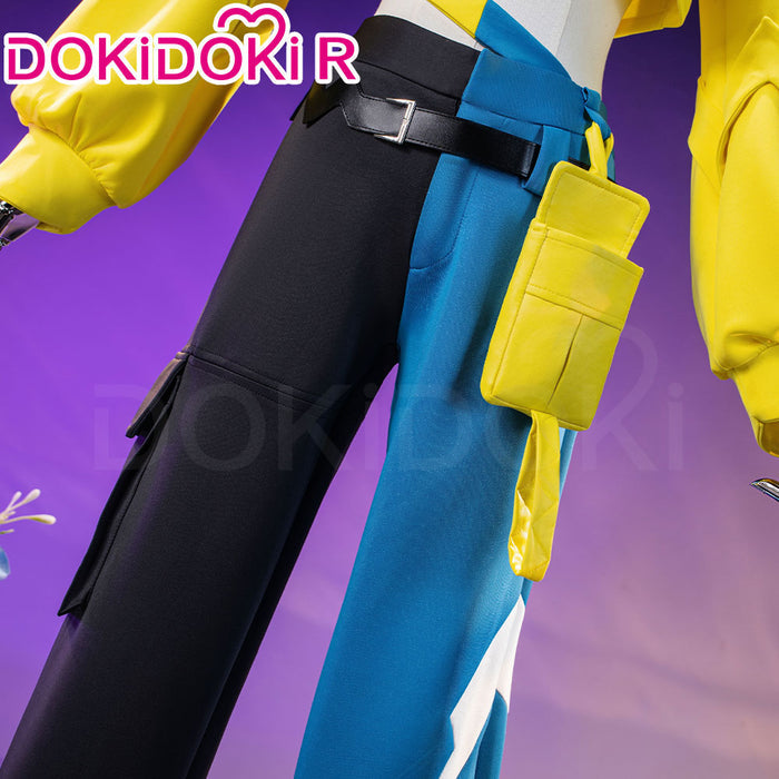 【Size XS-2XL】DokiDoki-R Game Cosplay Costume Yellow Coat Black Blue Pants
