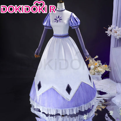 【Size XS-3XL】DokiDoki-R Anime Cosplay Costume White Purple Long Dress
