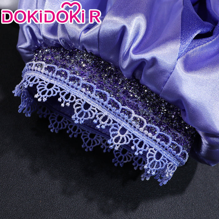 【Size XS-3XL】DokiDoki-R Anime Cosplay Costume White Purple Long Dress