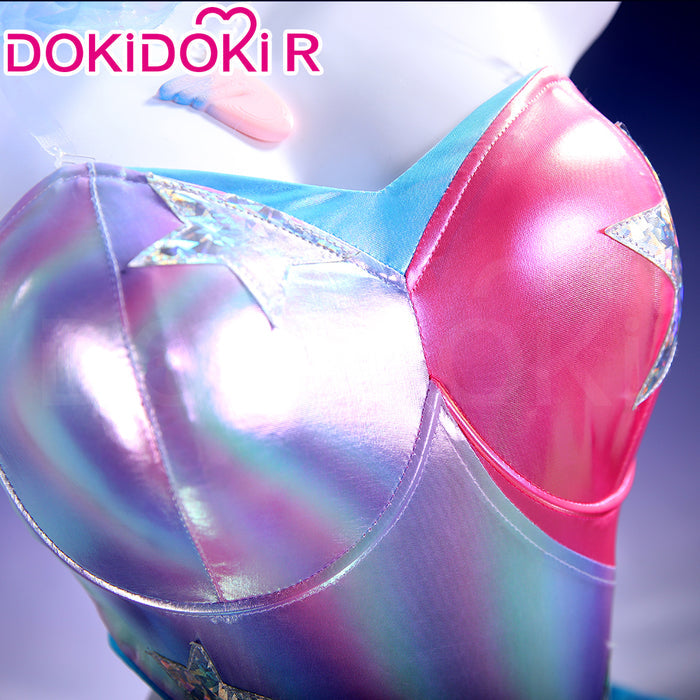 【Size XS-3XL】DokiDoki-R Cosplay Costume Silver Blue Pink Suit Disco Pop
